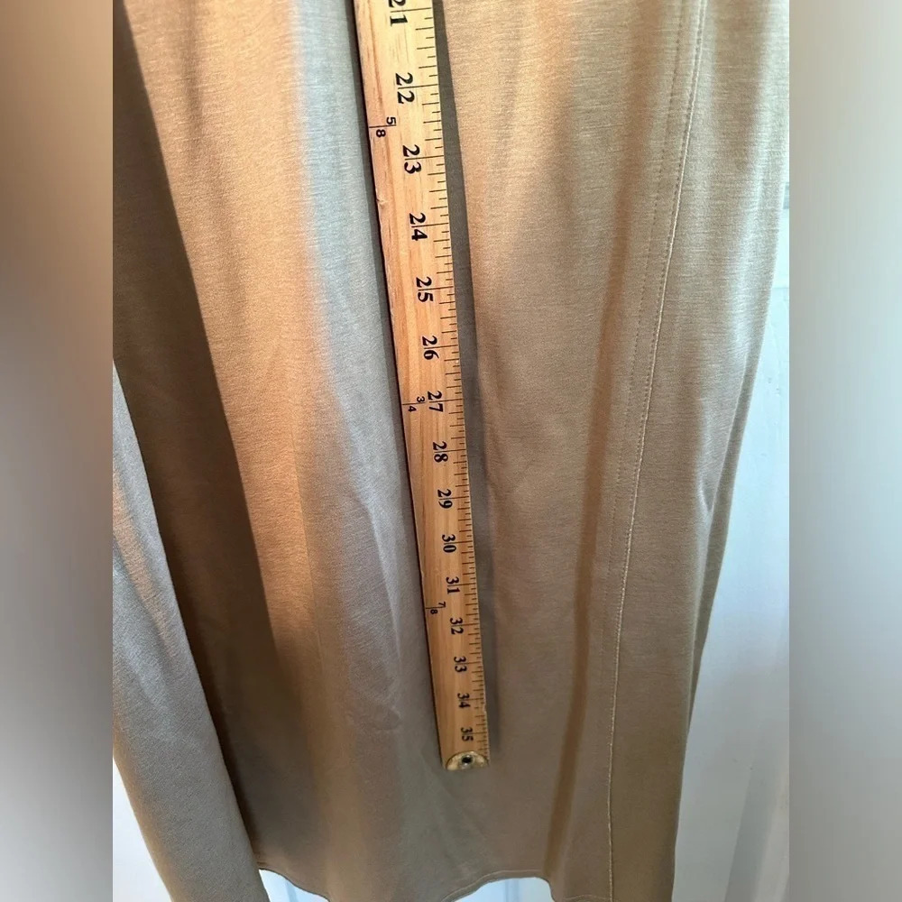 COS M Glossy Minimalist Taupe Puff Bubble Short Sleeve Shift Scandi Style Dress - Picture 15 of 16